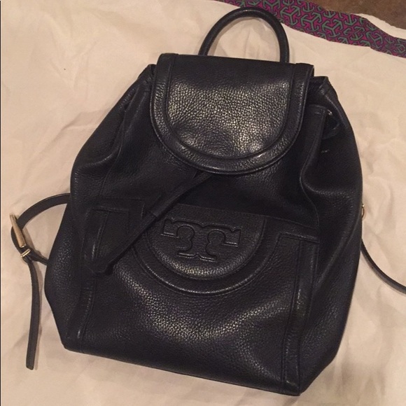 Tory Burch Black Leather Backpack